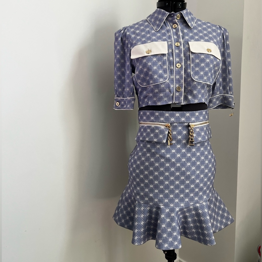 Elisabetta Frenchi - Two Piece Skirt and Top Set - Size 38